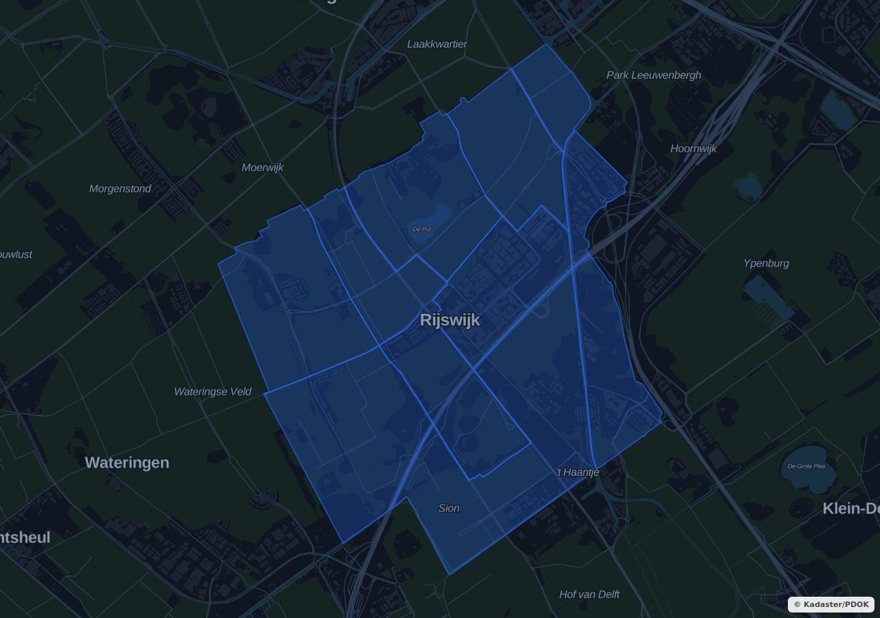 Map showing residential areas in Rijswijk