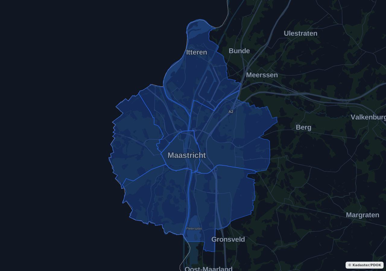 Map showing residential areas in Maastricht